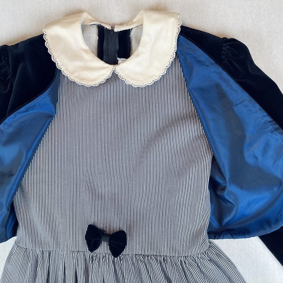 ❤️  VINTAGE ITALIAN GIRLS LUXURY DESIGNER VELVET FORMAL DRESS 11 12 ITALY EUC ❤️ - Picture 5 of 14